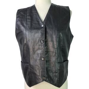 USA Bikers Dream Apparel Black Moto Snap Front Lace up Rear Vest NEW Medium